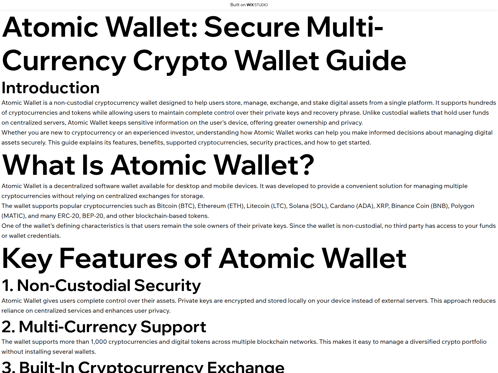Screenshot of atomicwwallet.wixstudio.com