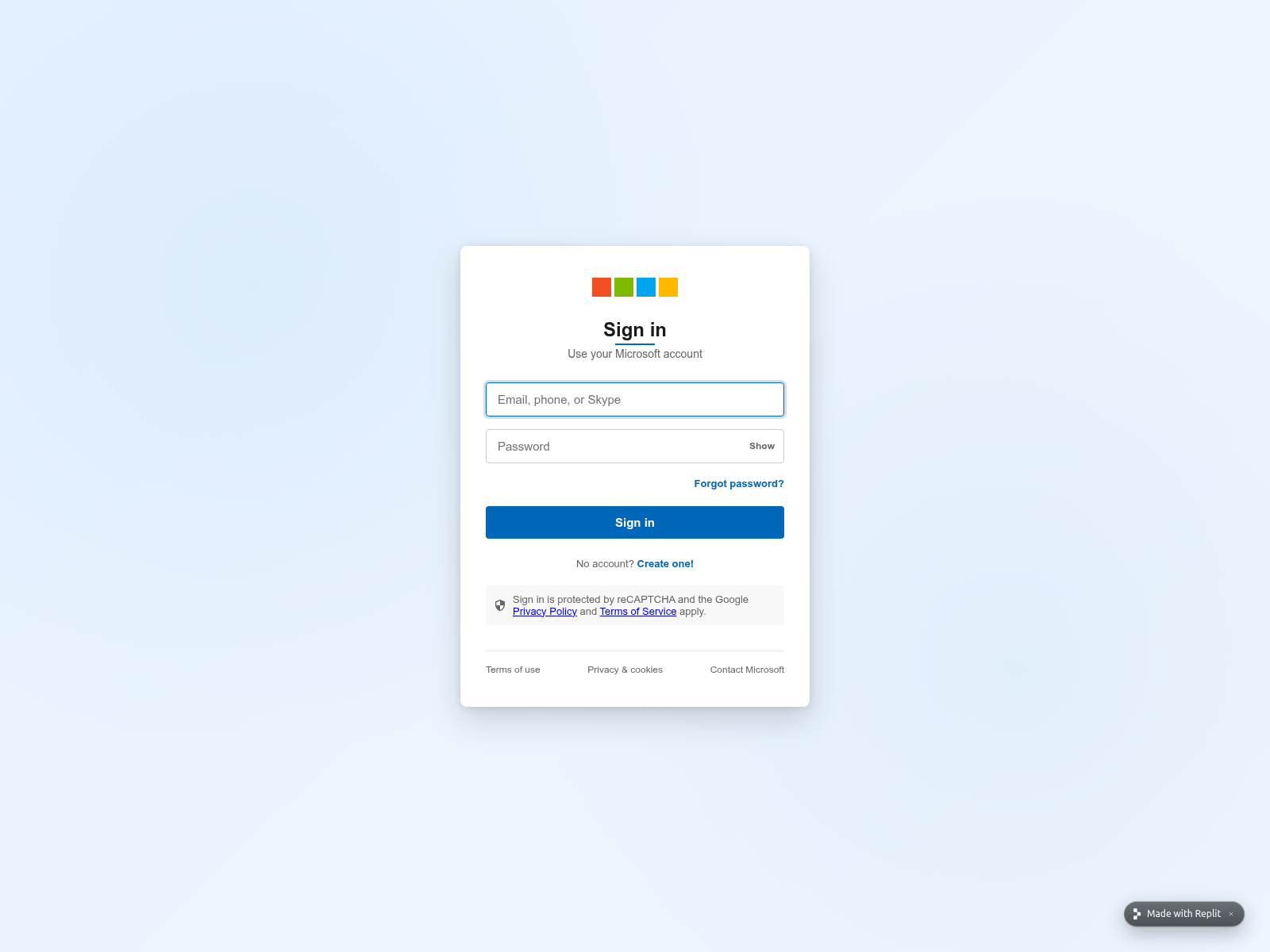Screenshot of secure-server-page--microsoftteam0.replit.app