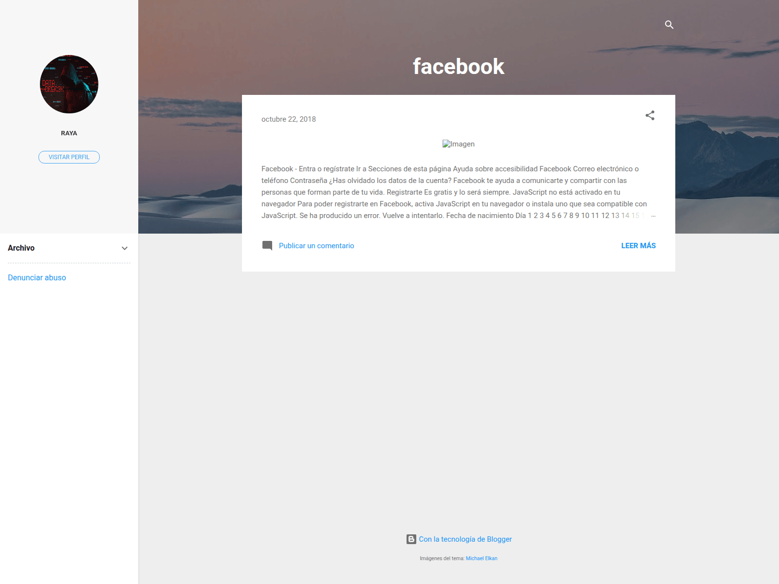 Screenshot of facebookloging1.blogspot.com