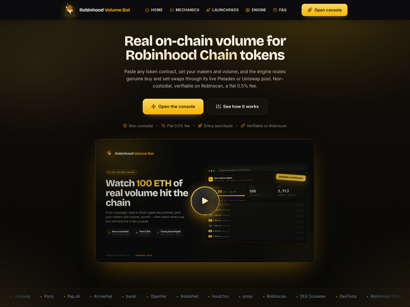 Screenshot of www.robinhoodvolumebot.net