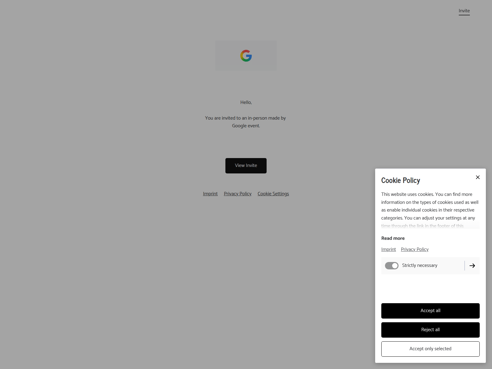Screenshot of tgoodge-invite.com