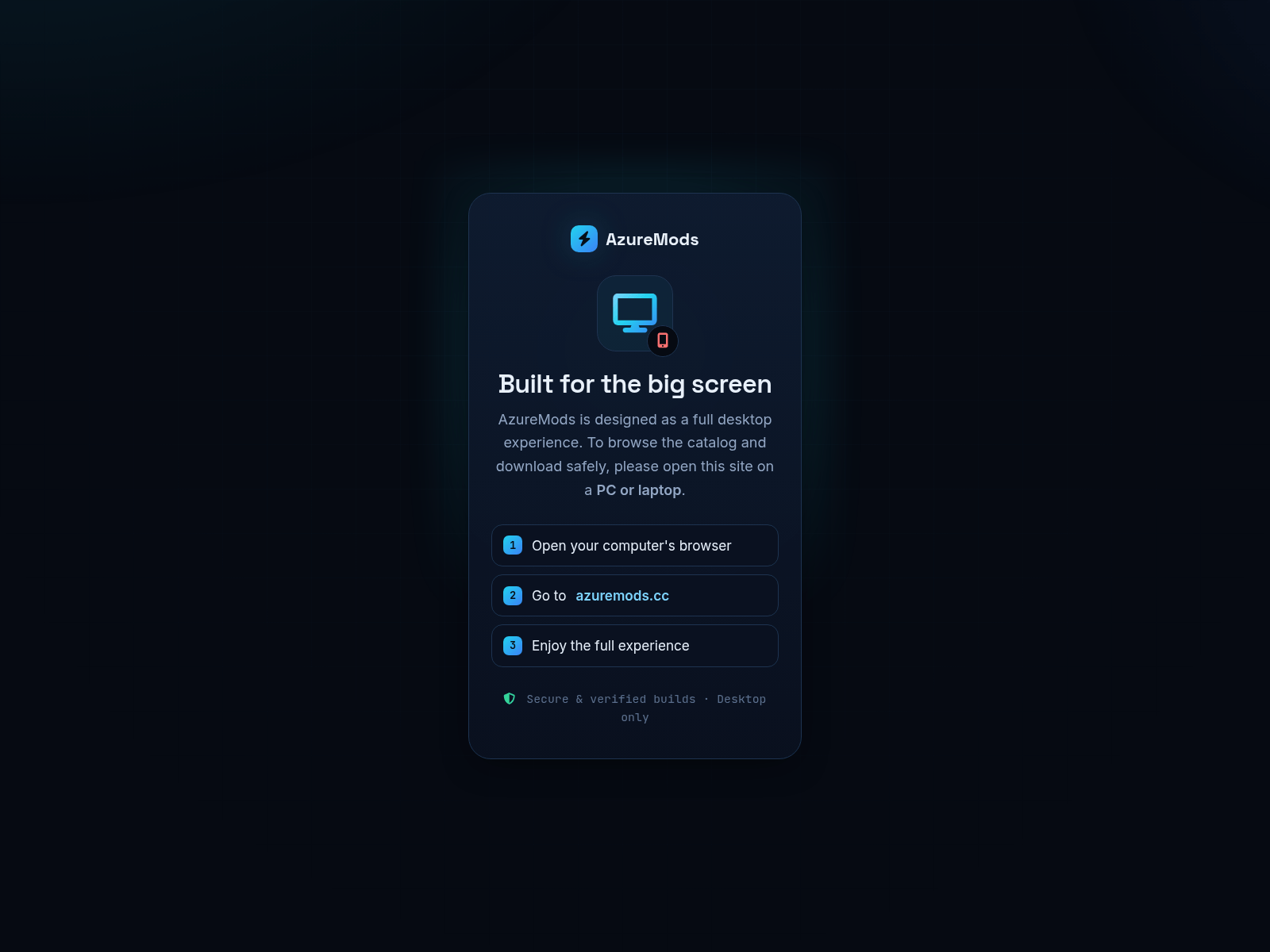 Screenshot of azuremods.cc