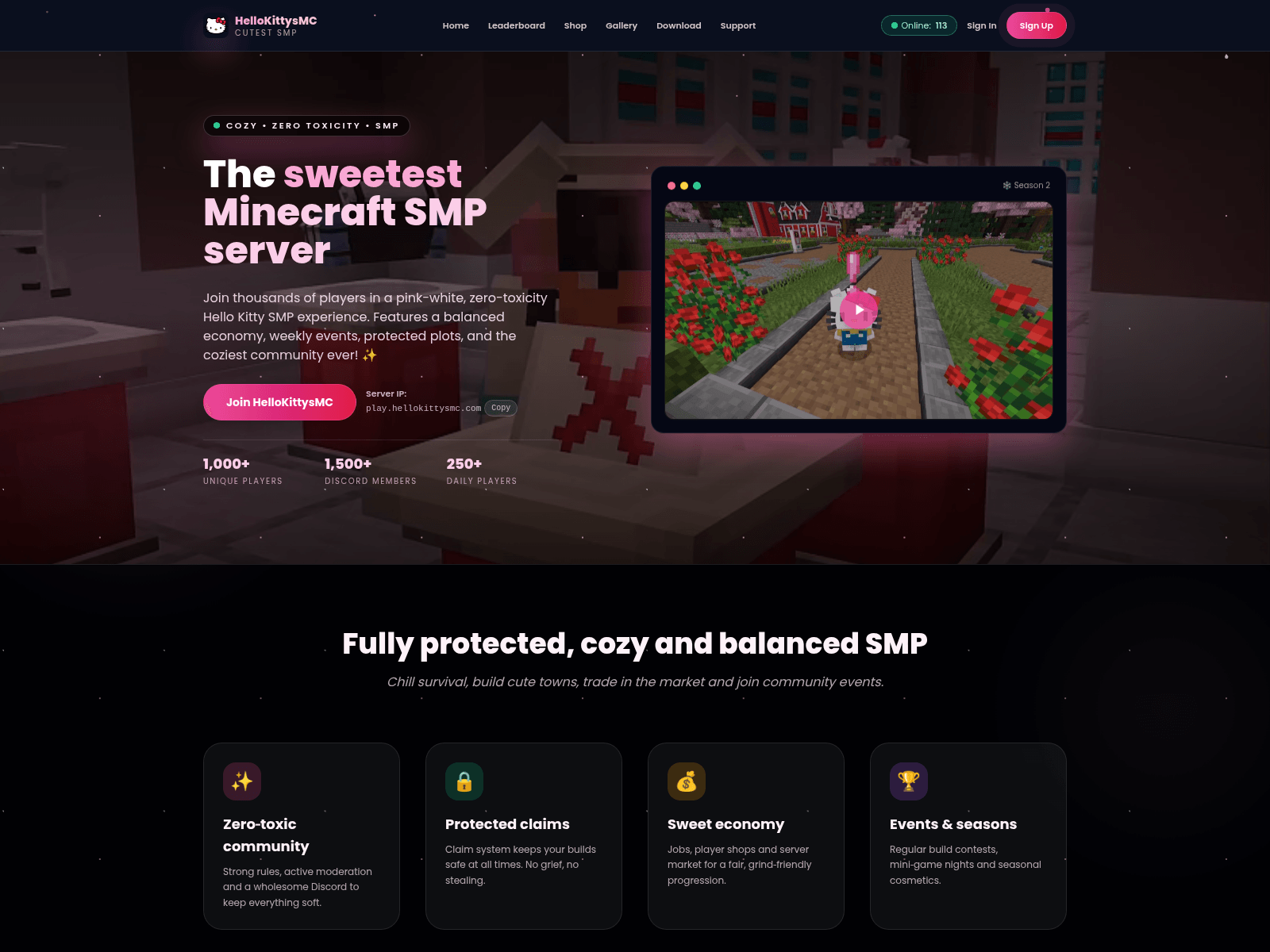 Screenshot of hellokittysmc.com
