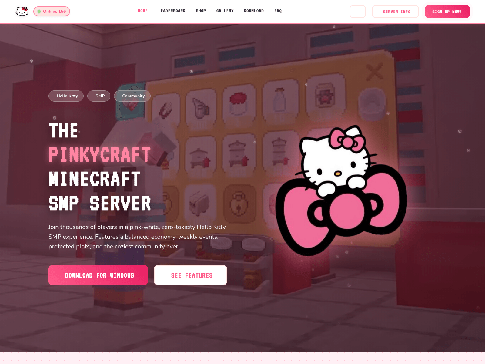 Screenshot of pinkyscraft.com