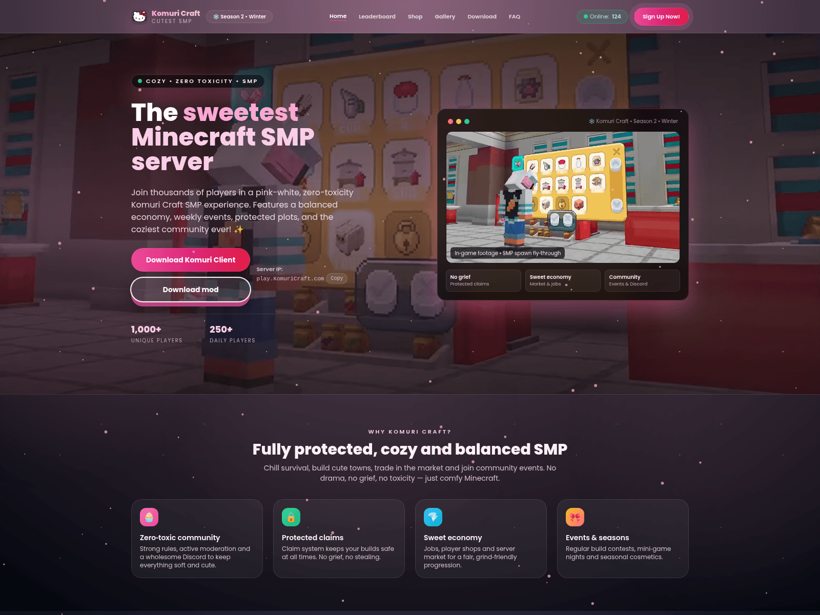 Screenshot of komuricraft.com