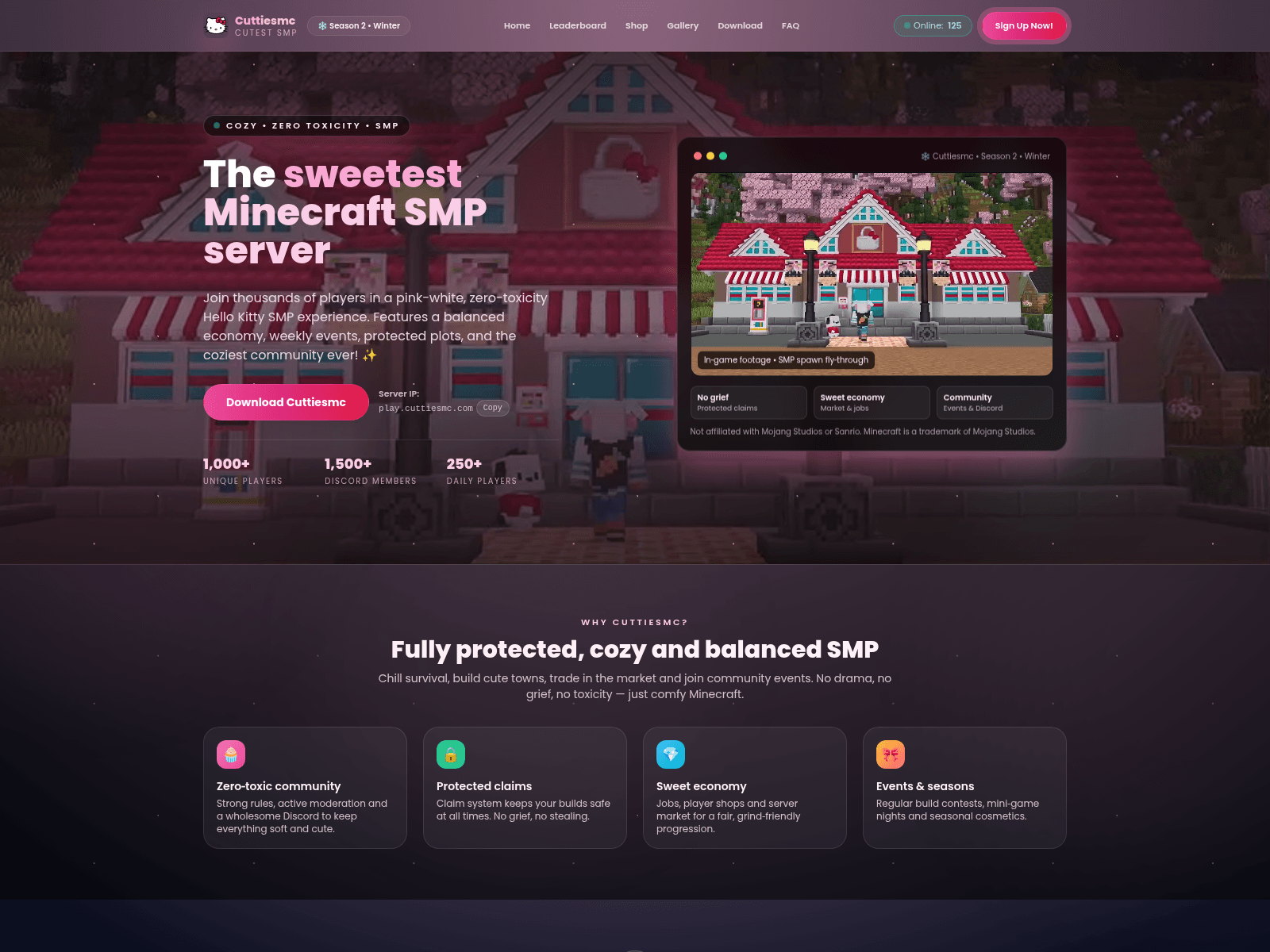 Screenshot of cuttiesmc.com
