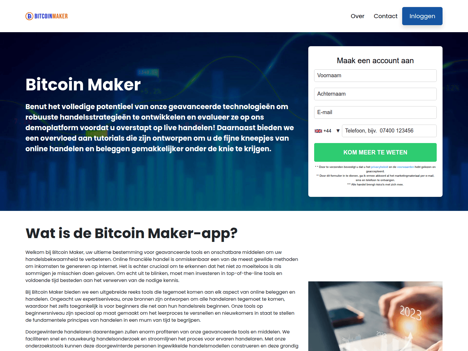 Screenshot von bitcoin-maker.nl