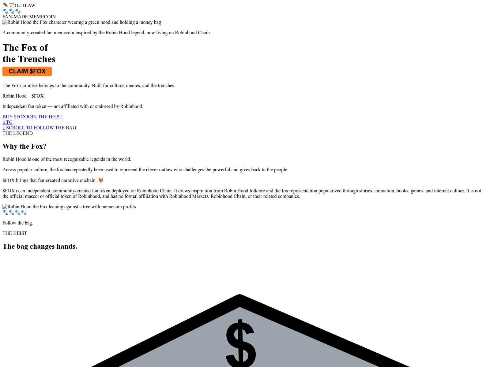 Screenshot of robinhoodfox.live