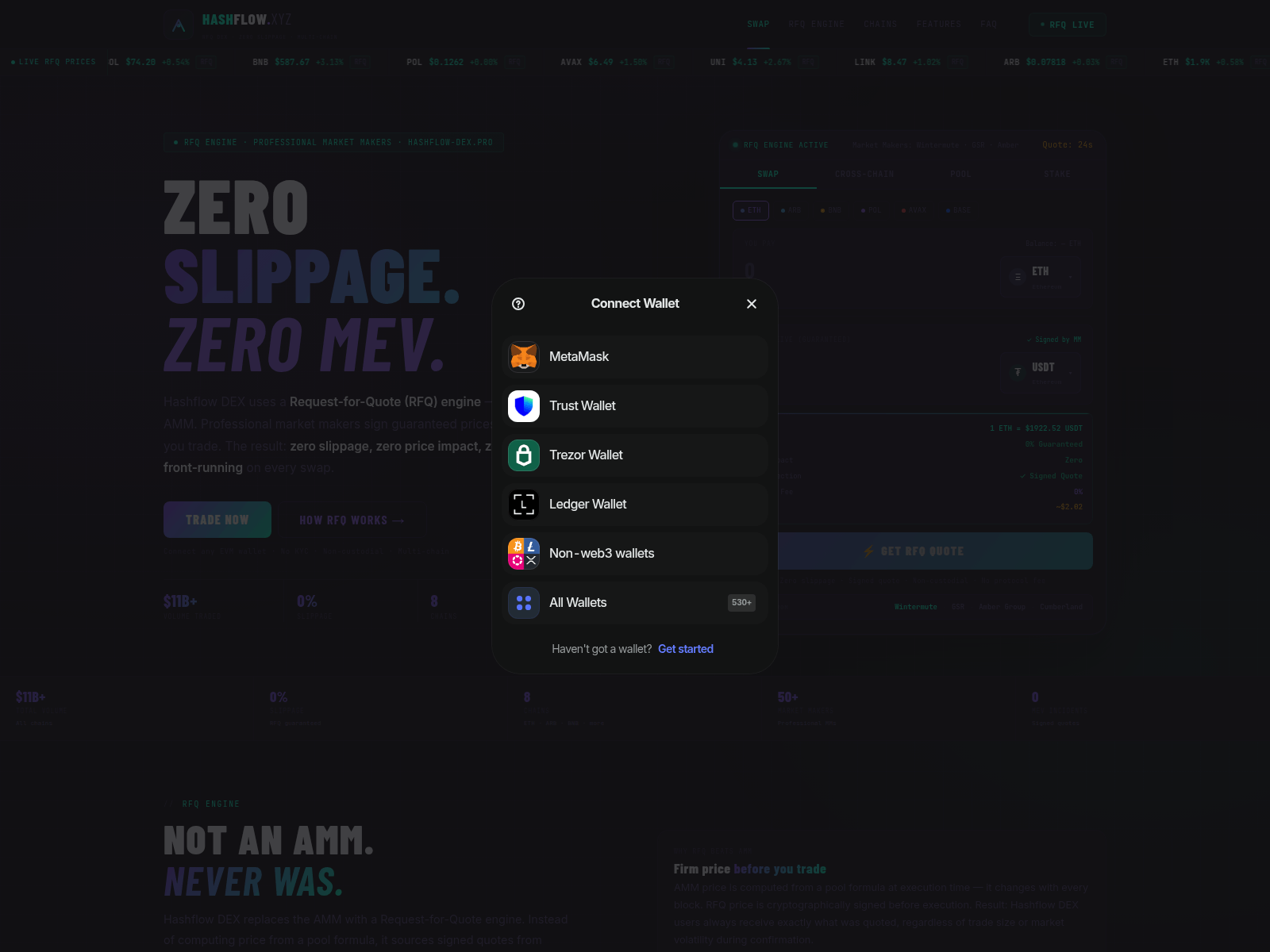 Screenshot of hashflow-dex.pro