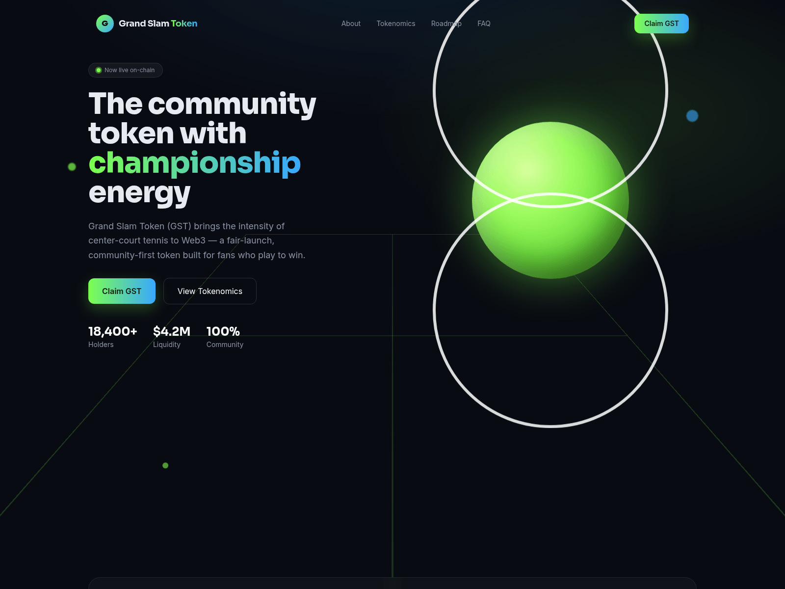 Screenshot of grandslamtoken.app