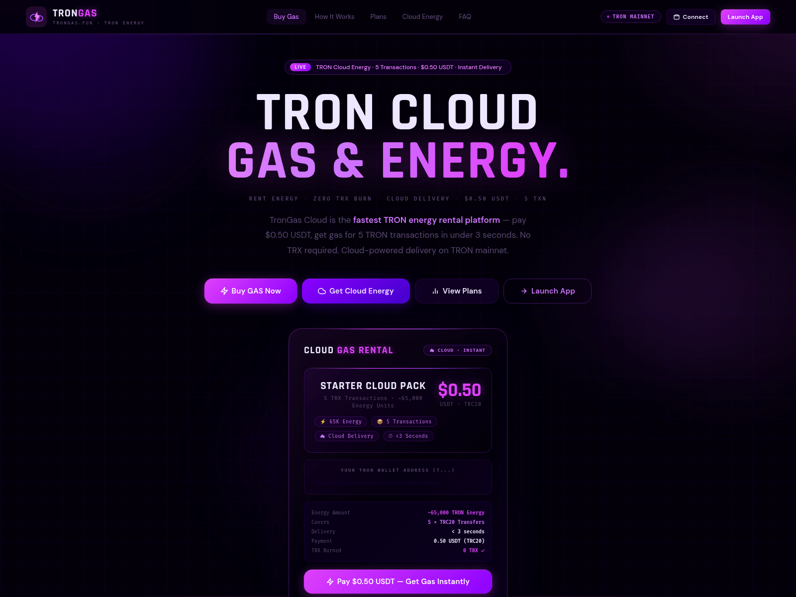 Screenshot of trongas.fun