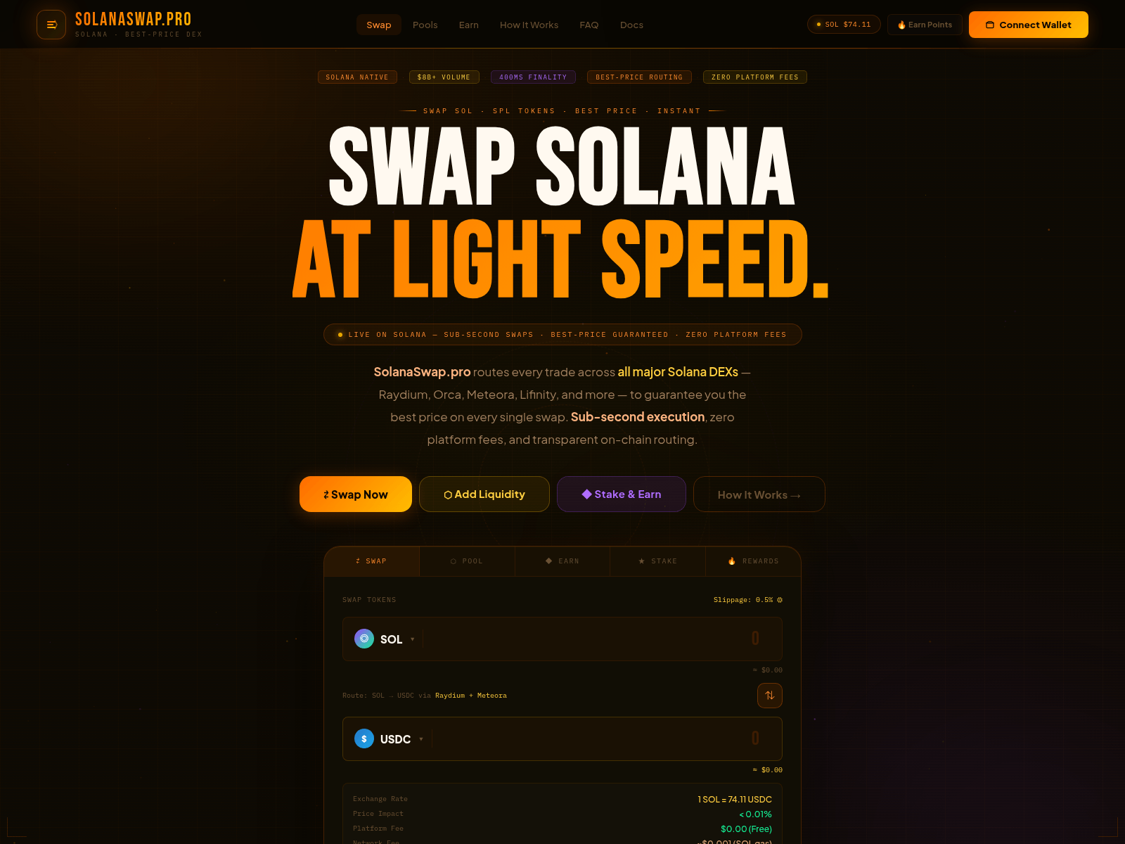 Screenshot of solanaswap.pro