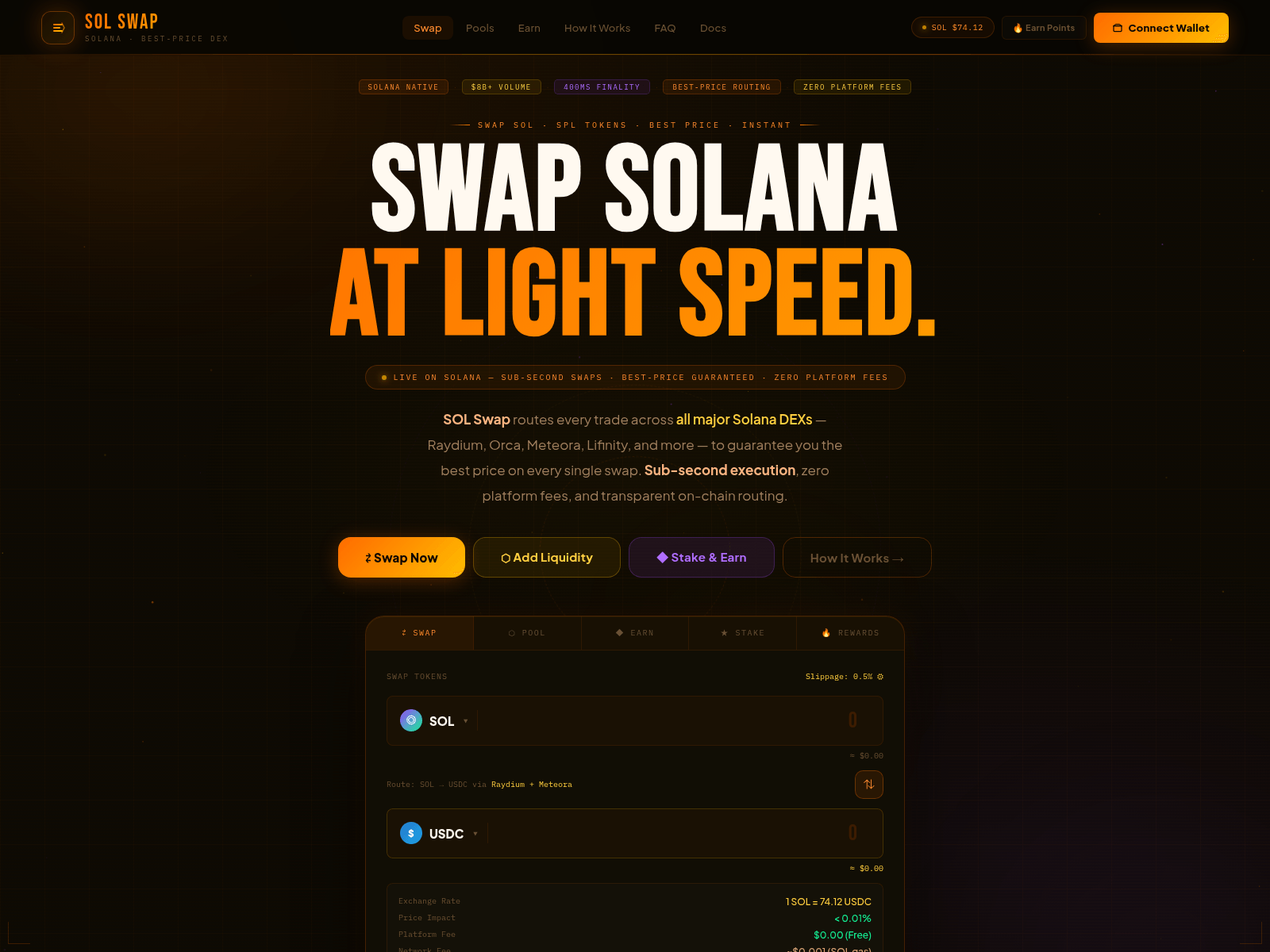 Screenshot of solswap.one