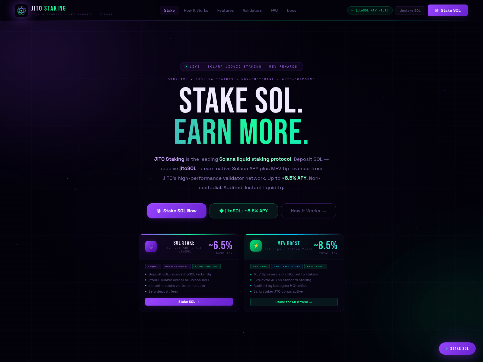Screenshot of jito-staking.xyz