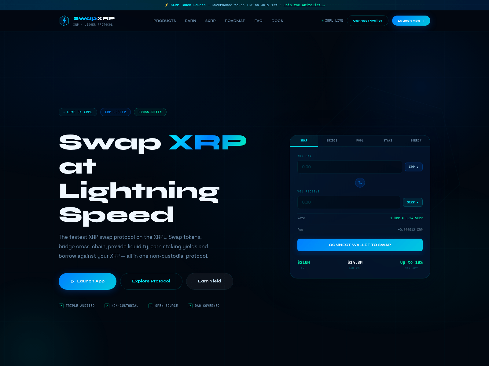 Screenshot of swap-xrp.xyz