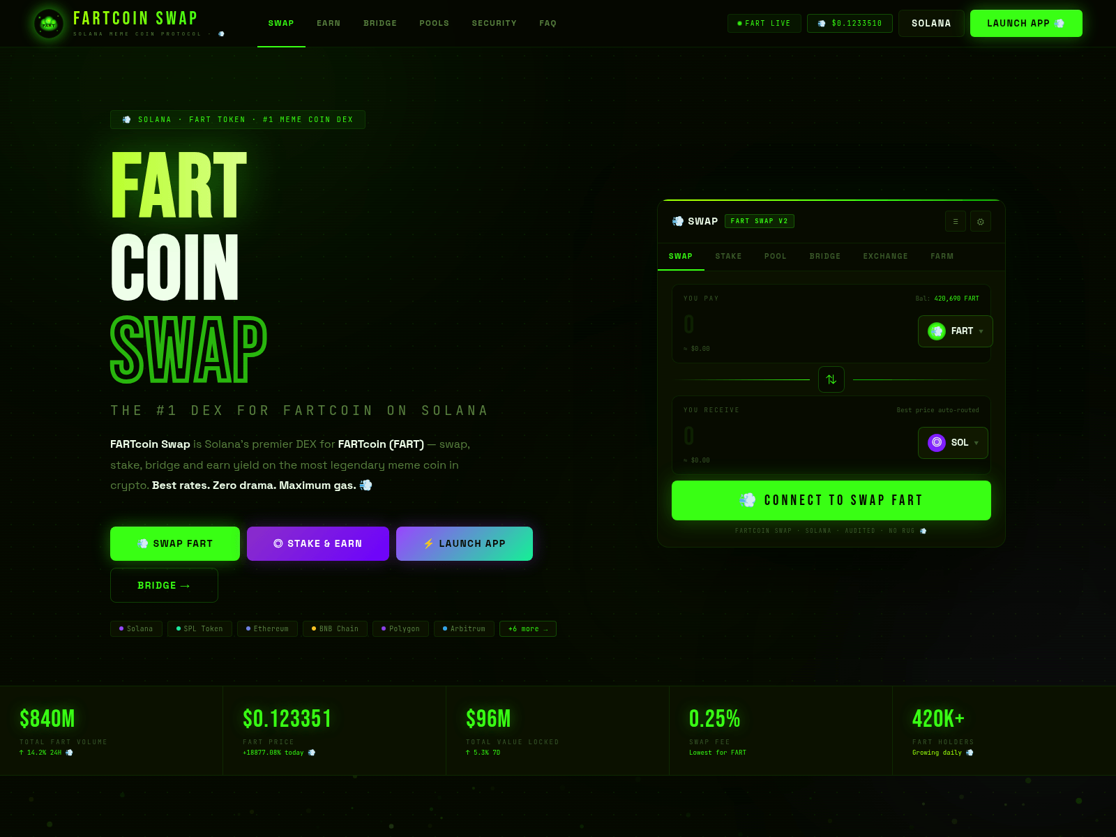 Screenshot of fartcoinswap.pro