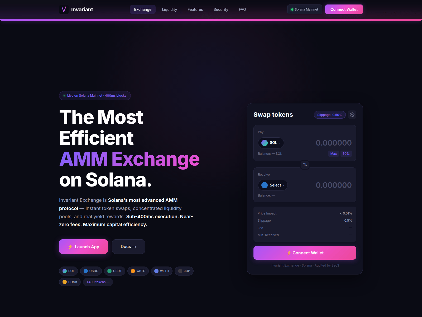 Screenshot of invariant-exchange.com