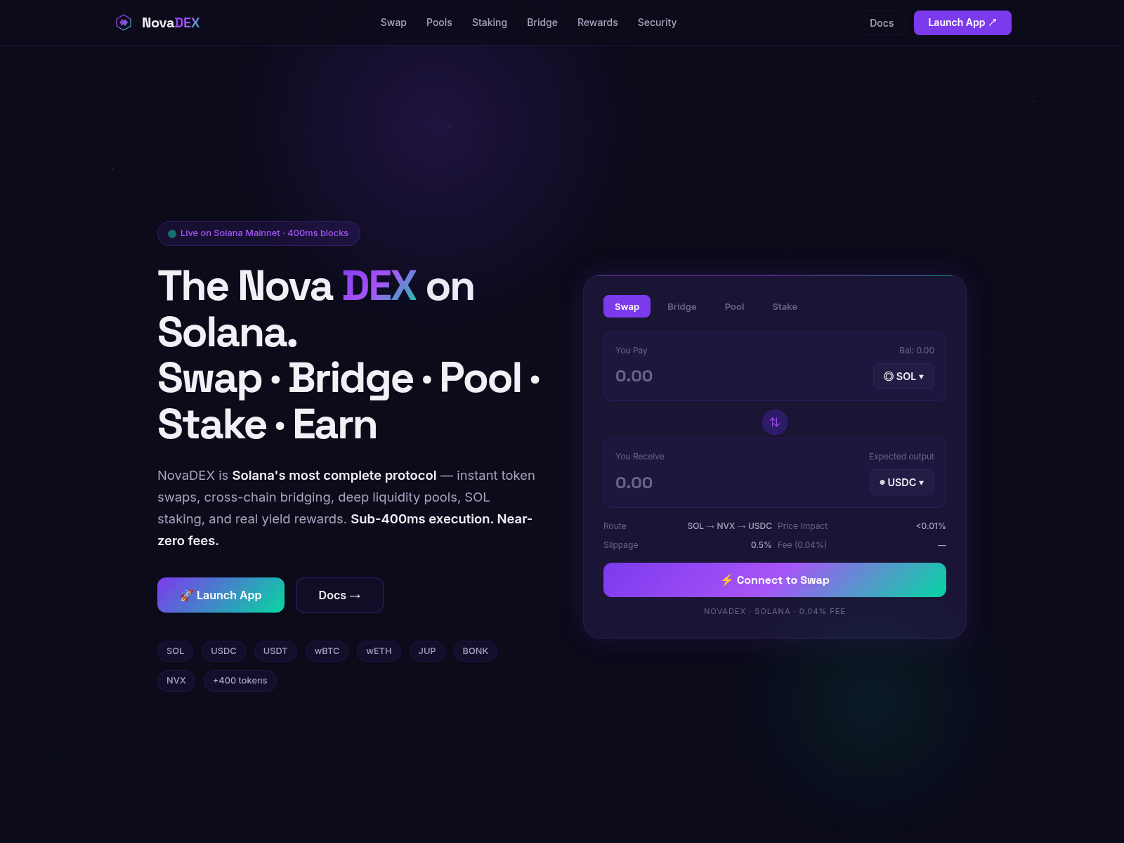 Screenshot of novadex-dex.com
