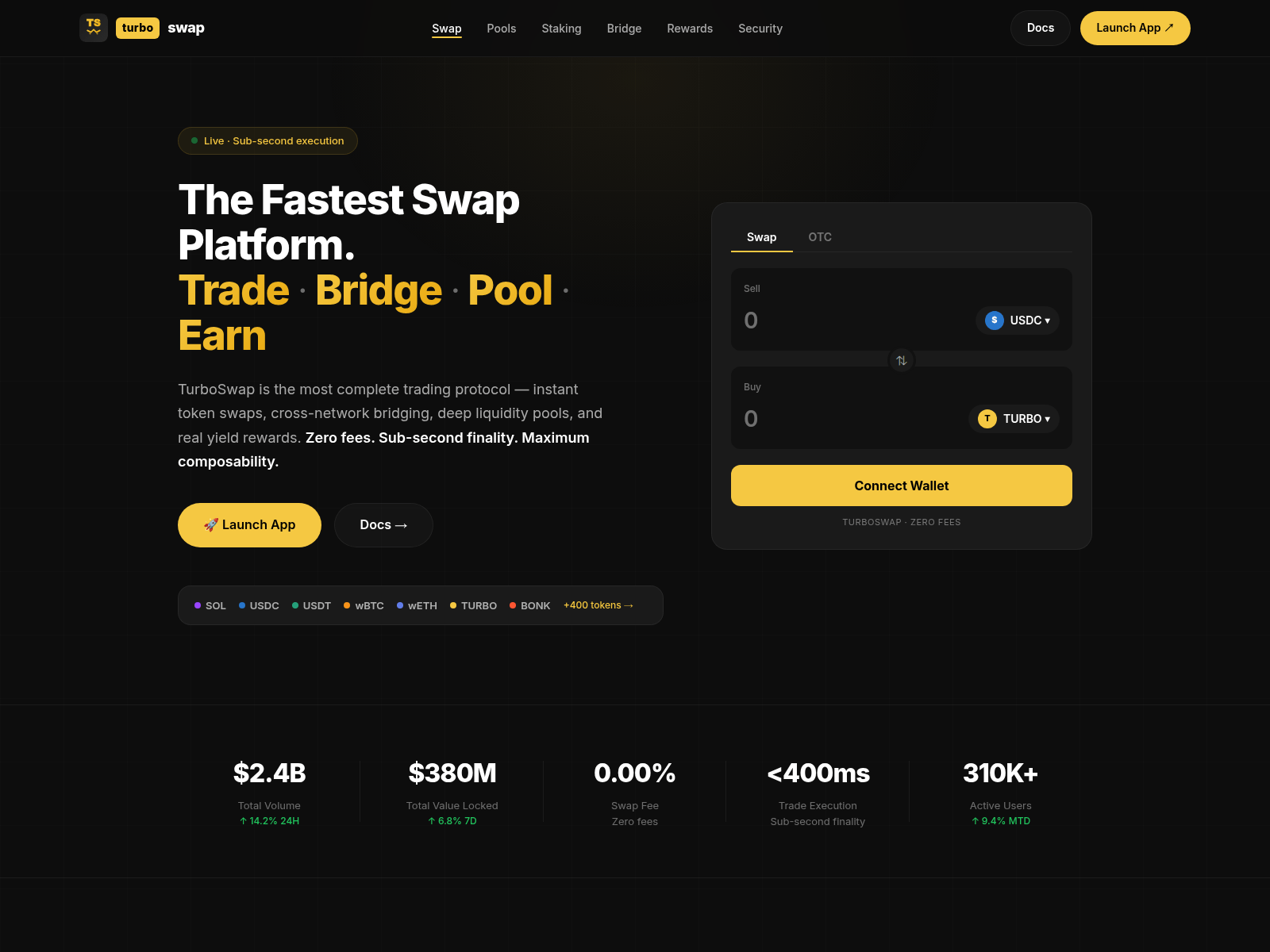 Screenshot of turboswap-dex.com