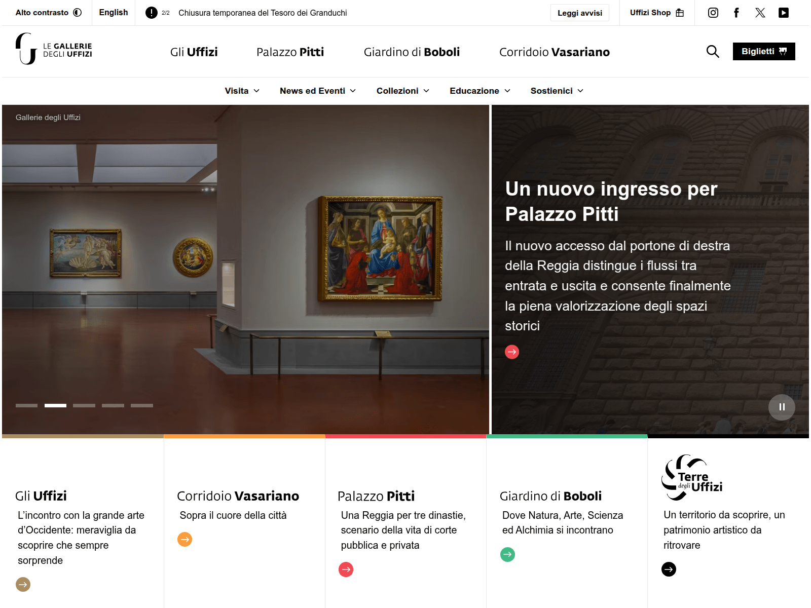 Screenshot of uffizipass.com