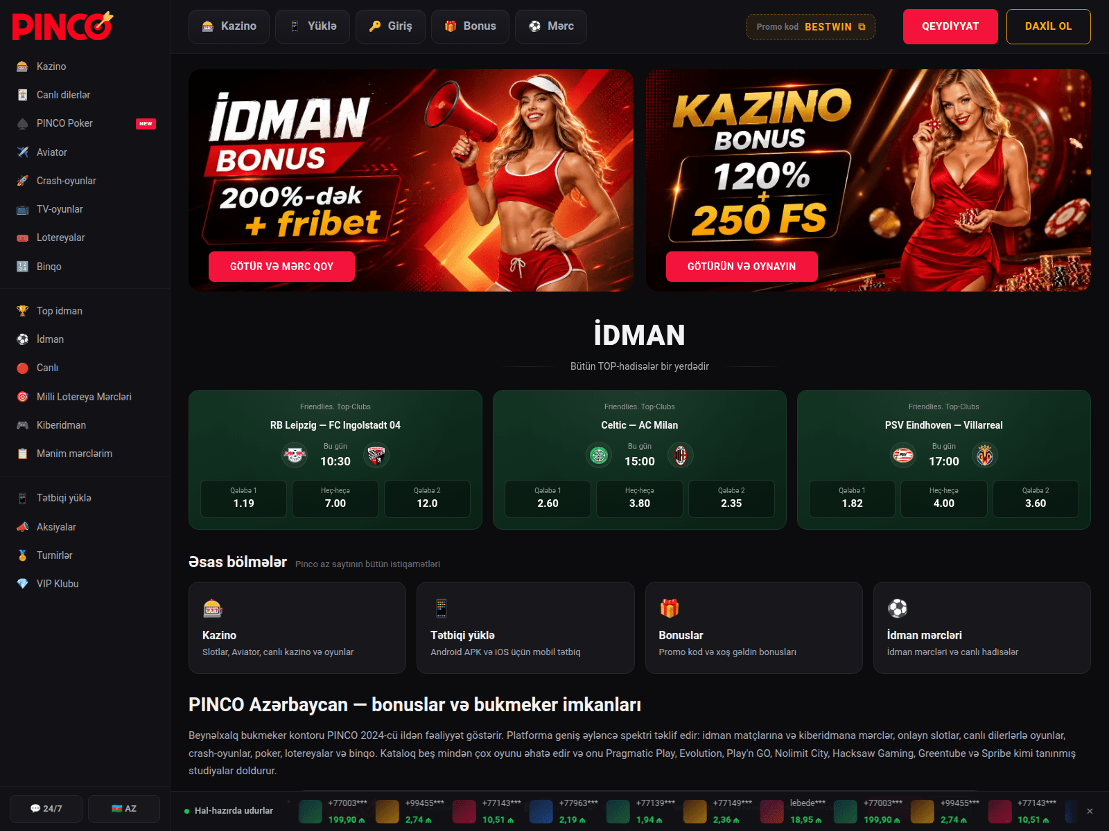 Screenshot of pincobet-az.net