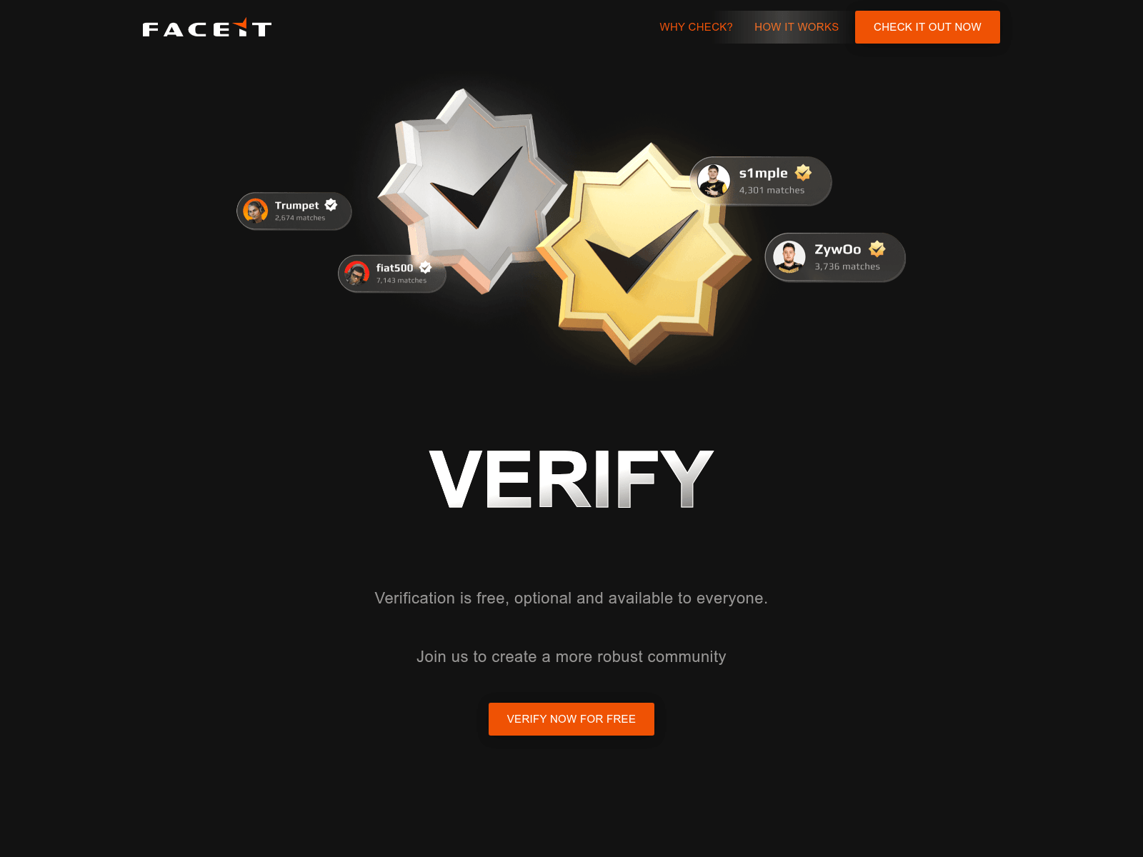 Screenshot of faceit.world
