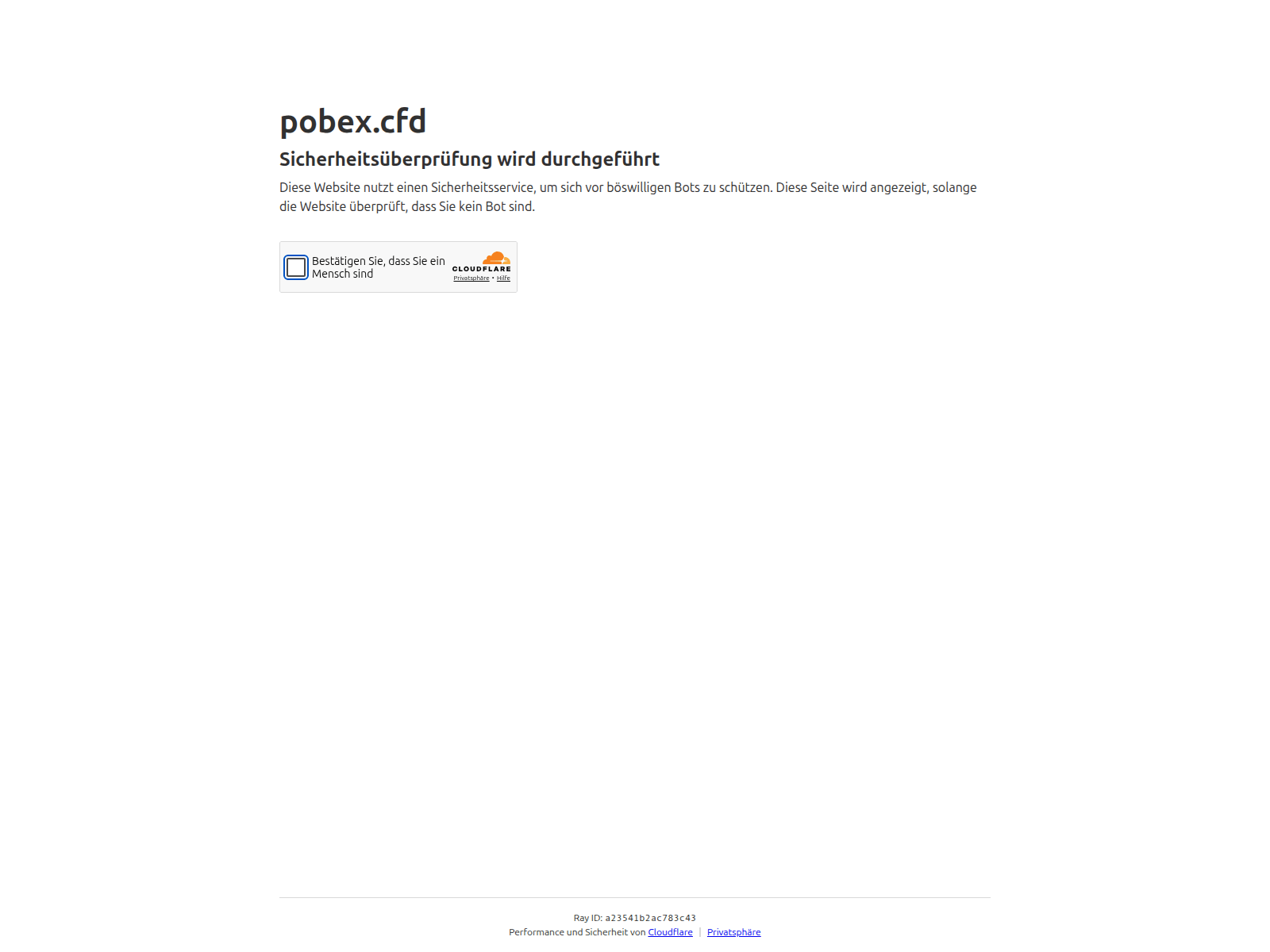 Screenshot of pobex.cfd