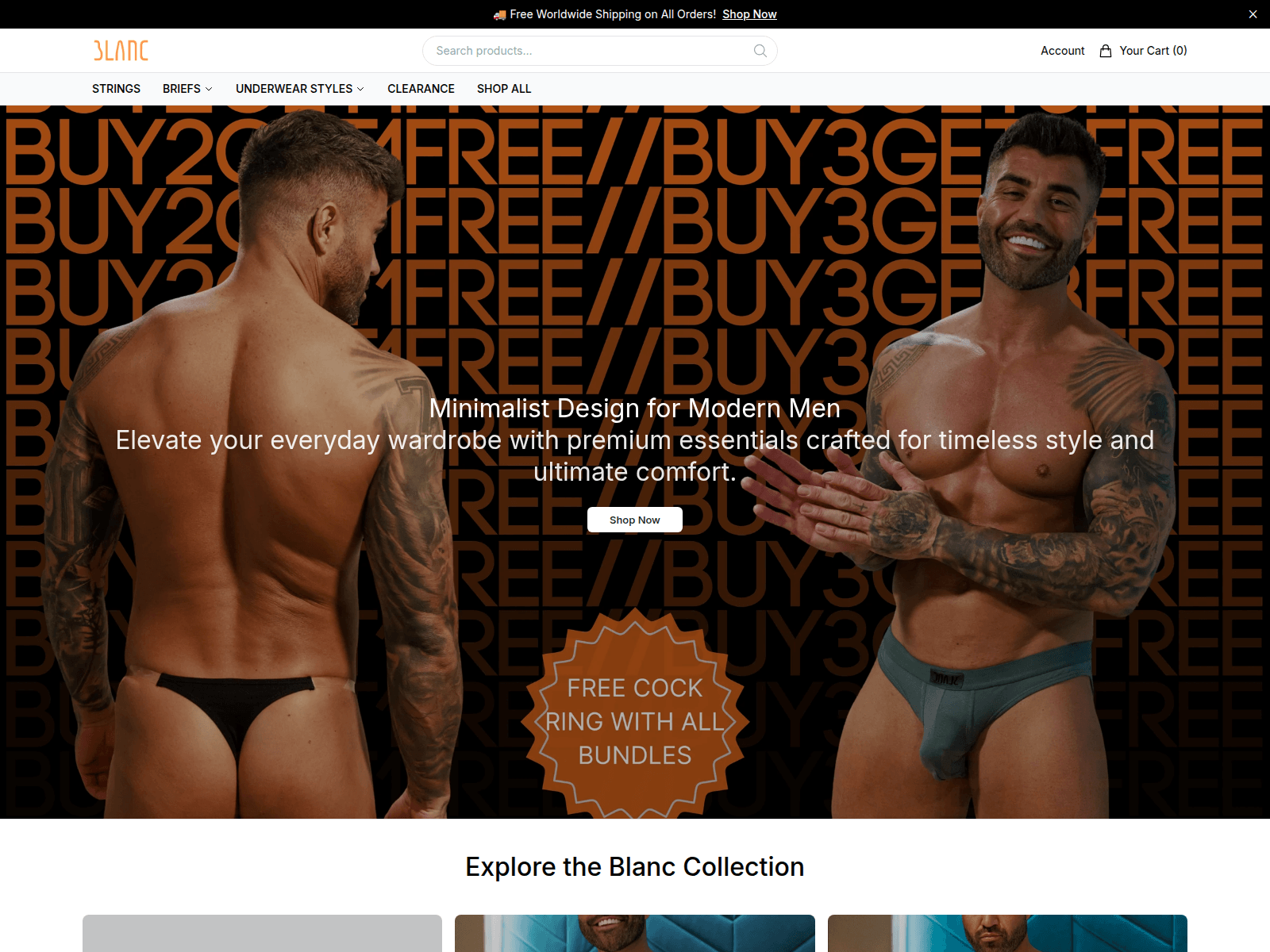 Screenshot of blancmenswearstudio.shop