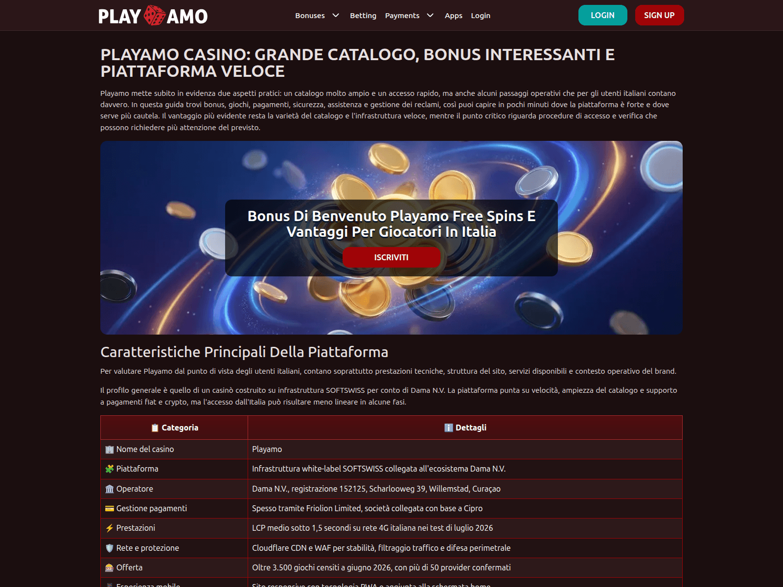 Screenshot of playamofortuna-it.com