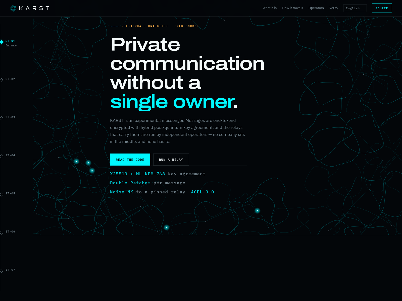 Screenshot of karstmessenger.net