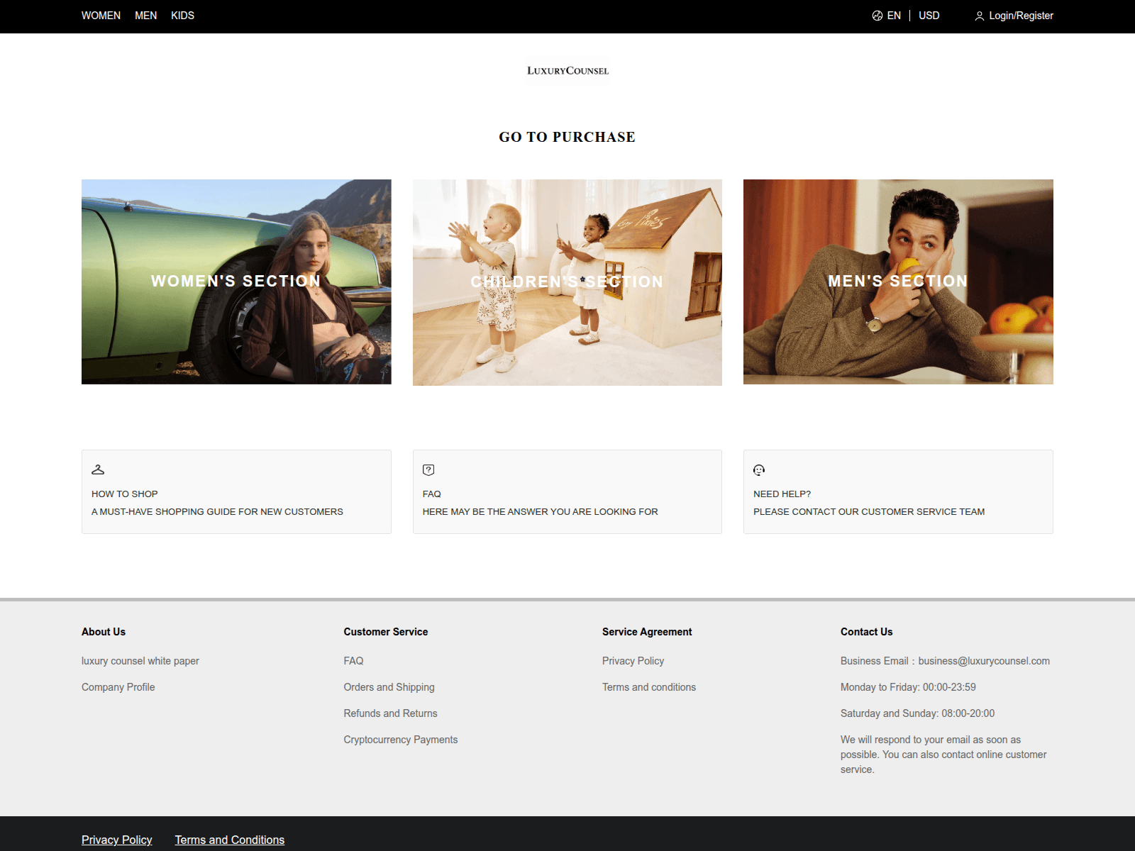 Screenshot of luxurycounsel.com