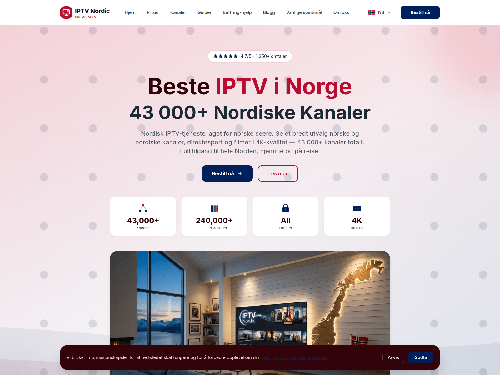 Screenshot of iptvnordicno.com