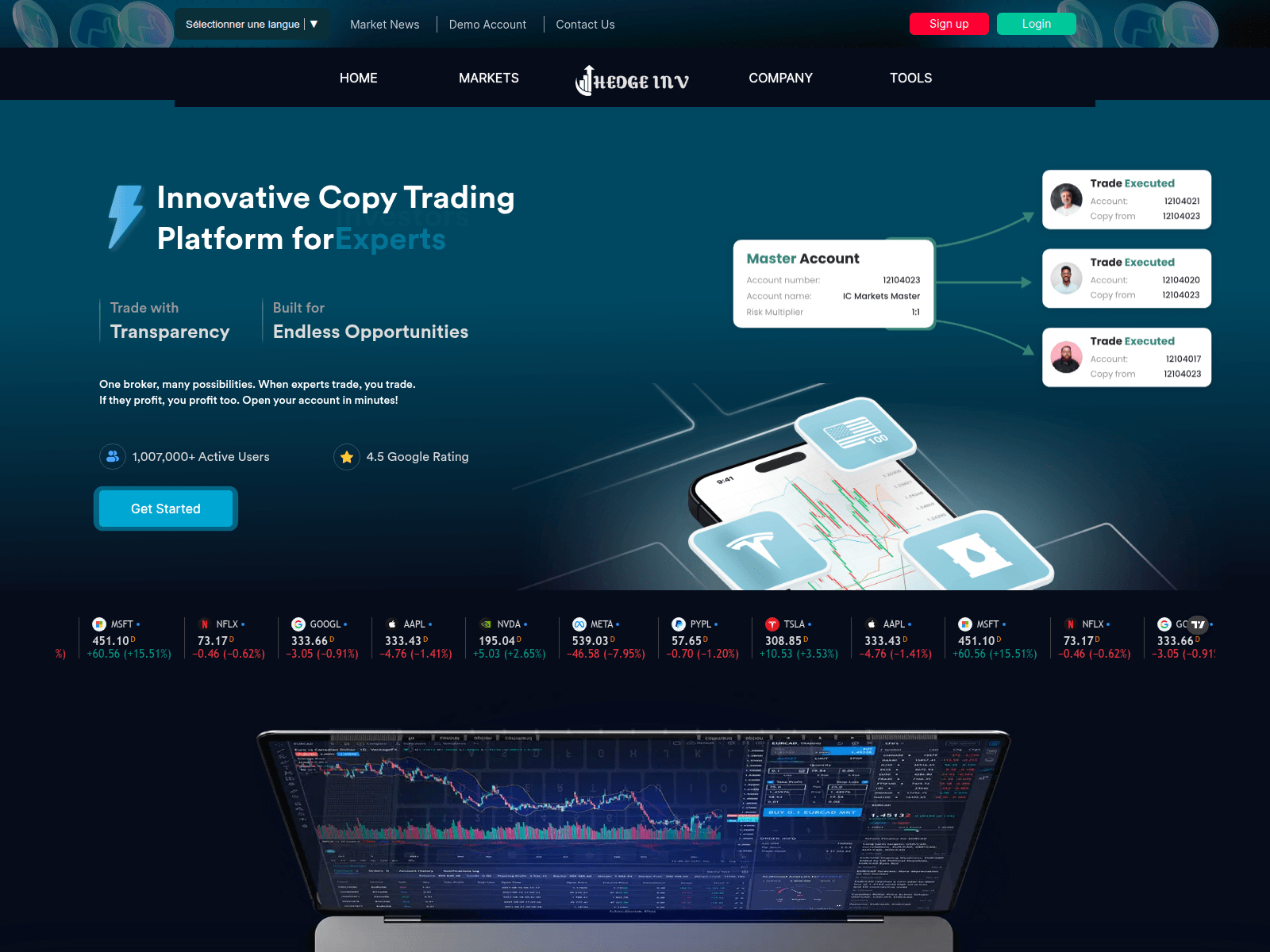 Screenshot of hedgeinv.com