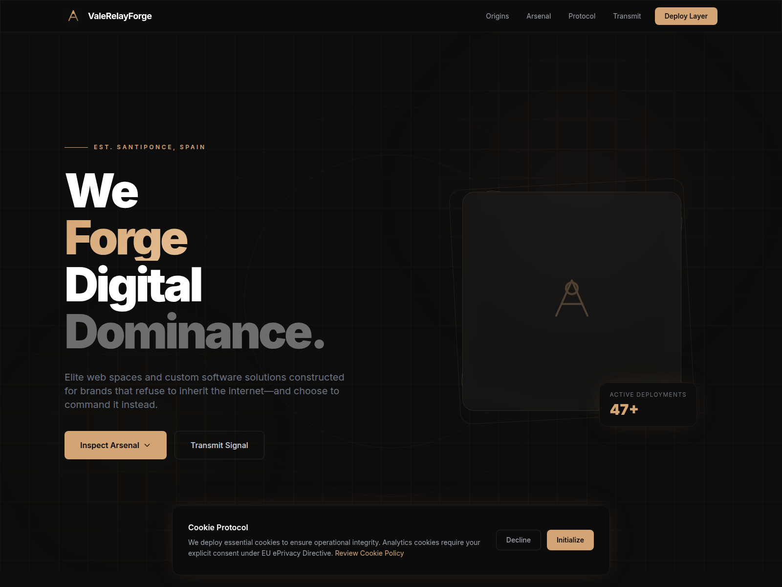 Screenshot of valerelayforge.com