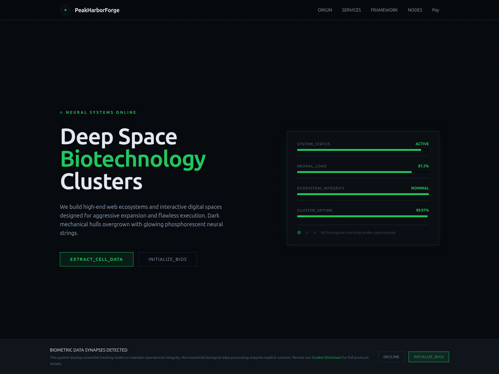 Screenshot of peakharborforge.com