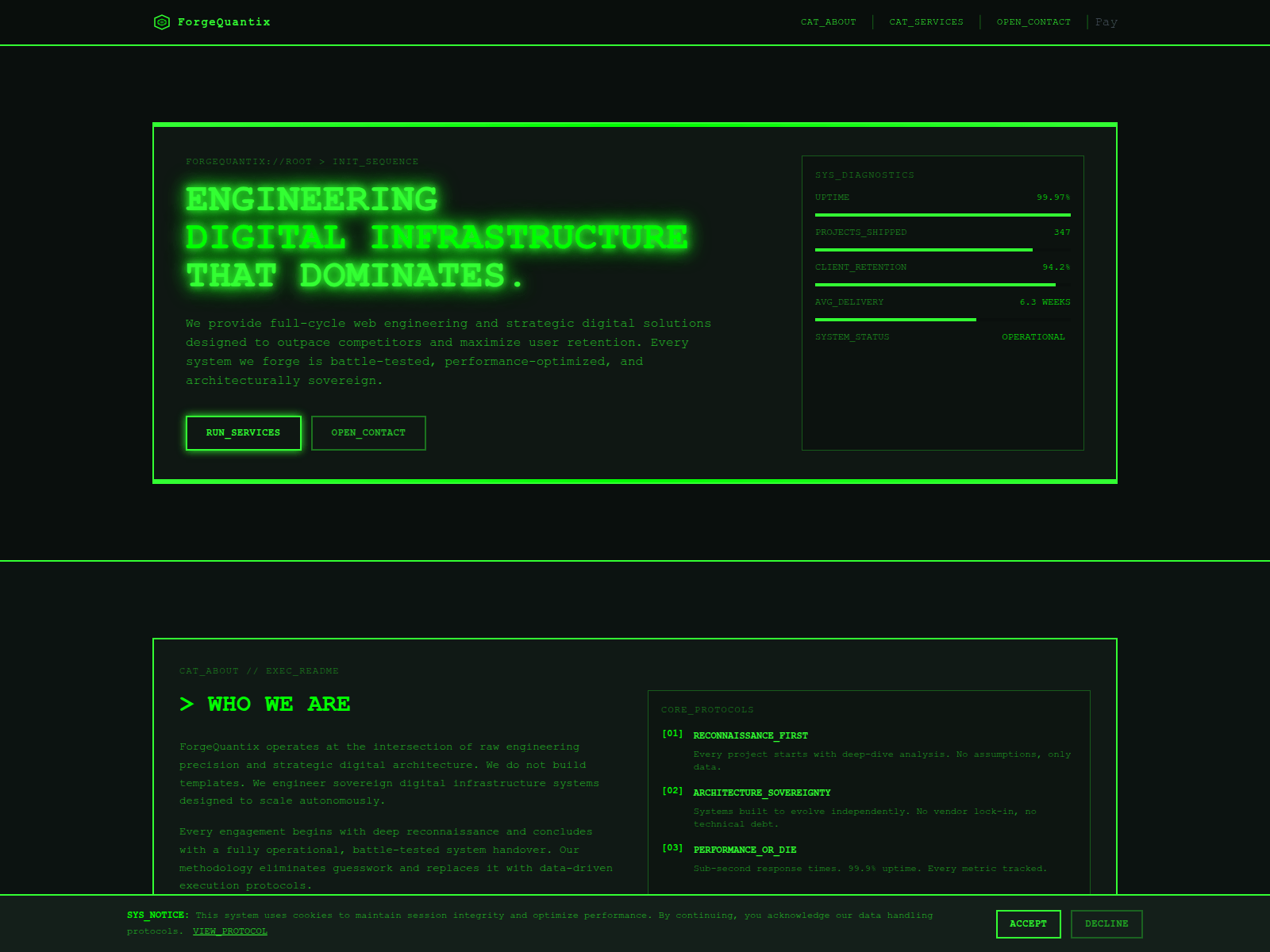 Screenshot of forgequantix.com