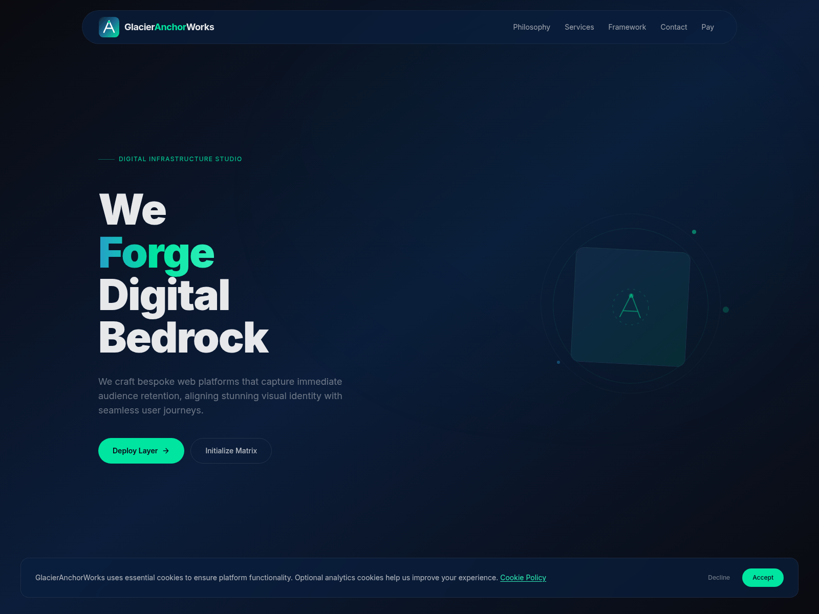 Screenshot of glacieranchorworks.com