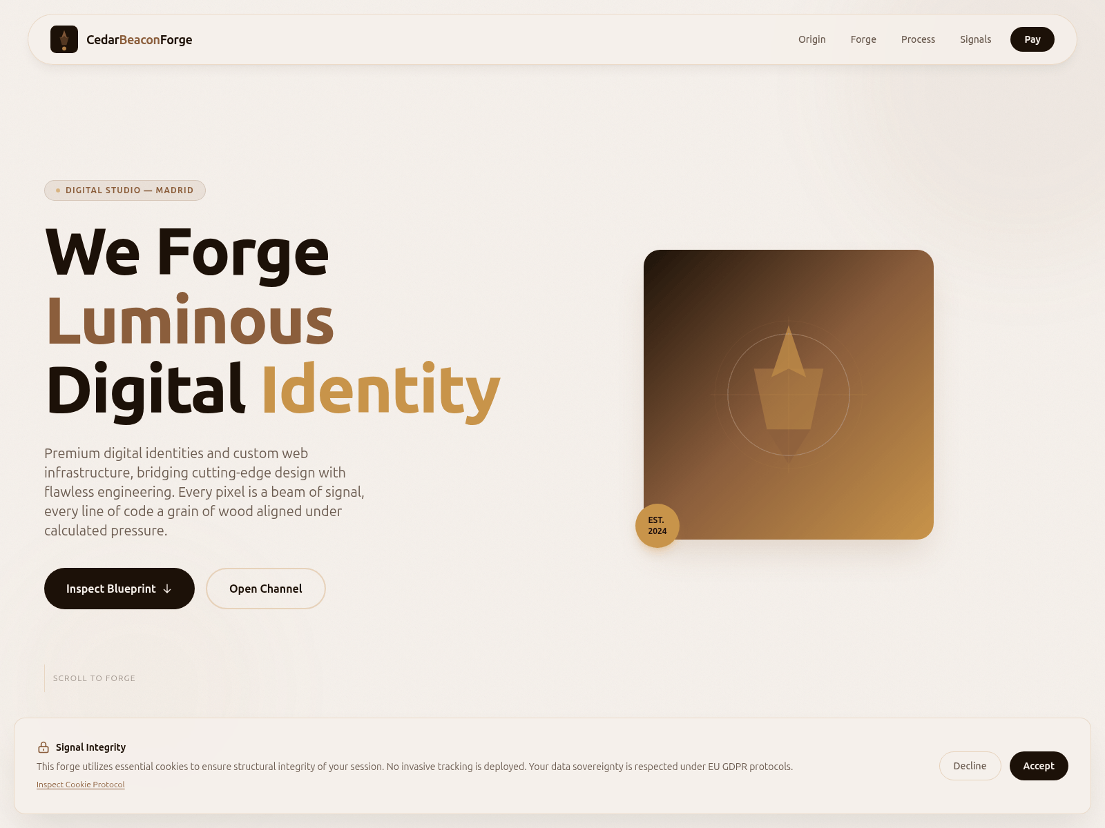 Screenshot of cedarbeaconforge.com