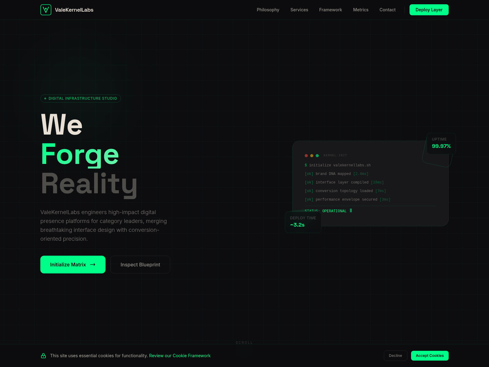 Screenshot of valekernellabs.com