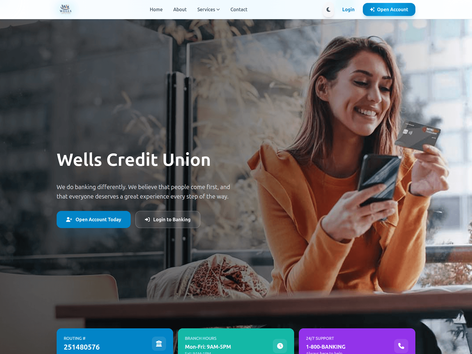 Screenshot of wellscreditunion.com
