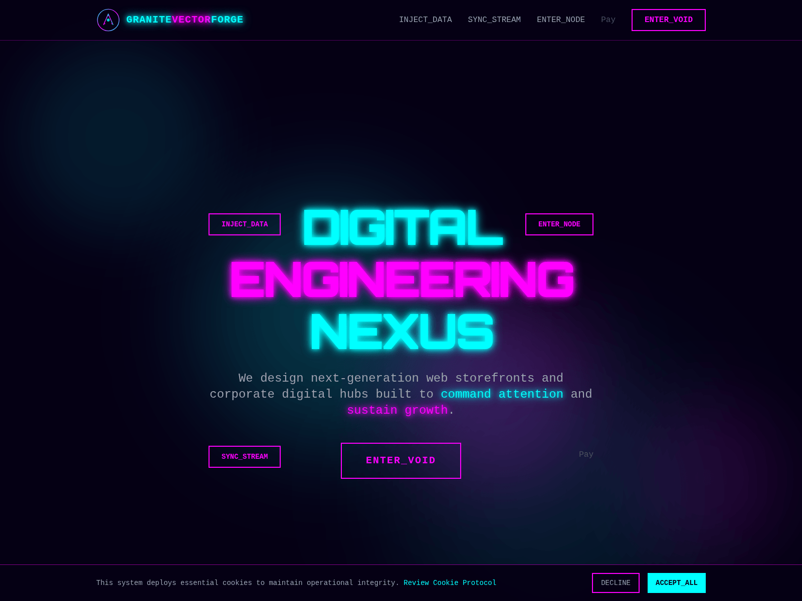 Screenshot of granitevectorforge.com