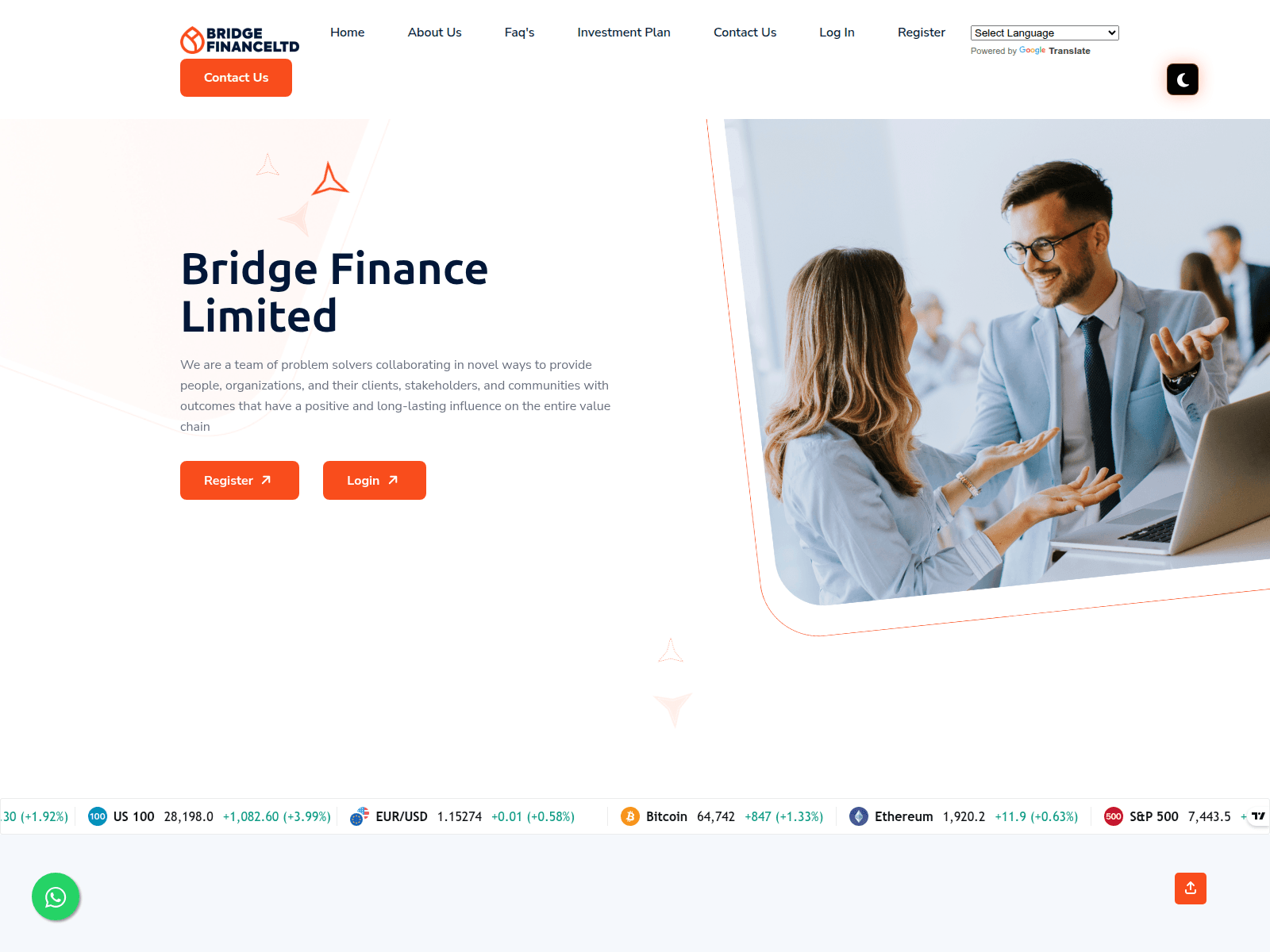 Screenshot of bridgefinancelt.com