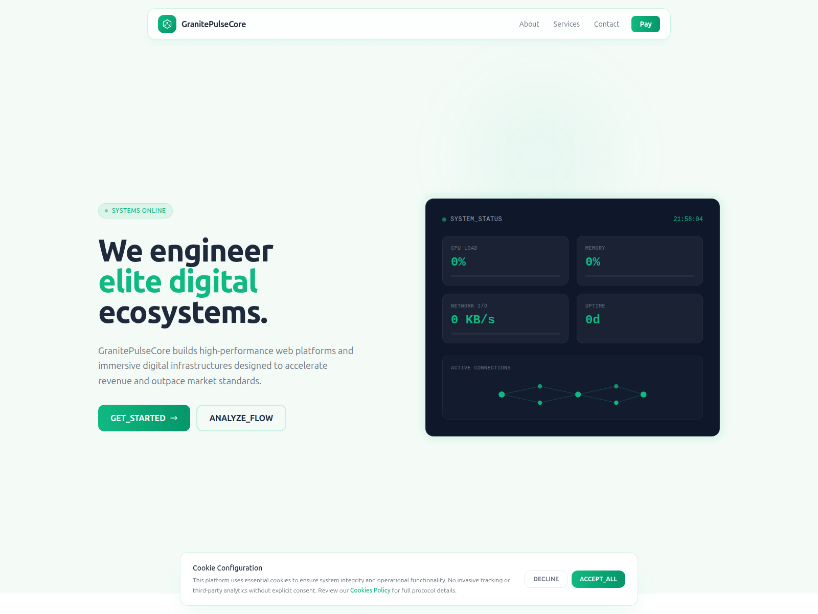 Screenshot of granitepulsecore.com