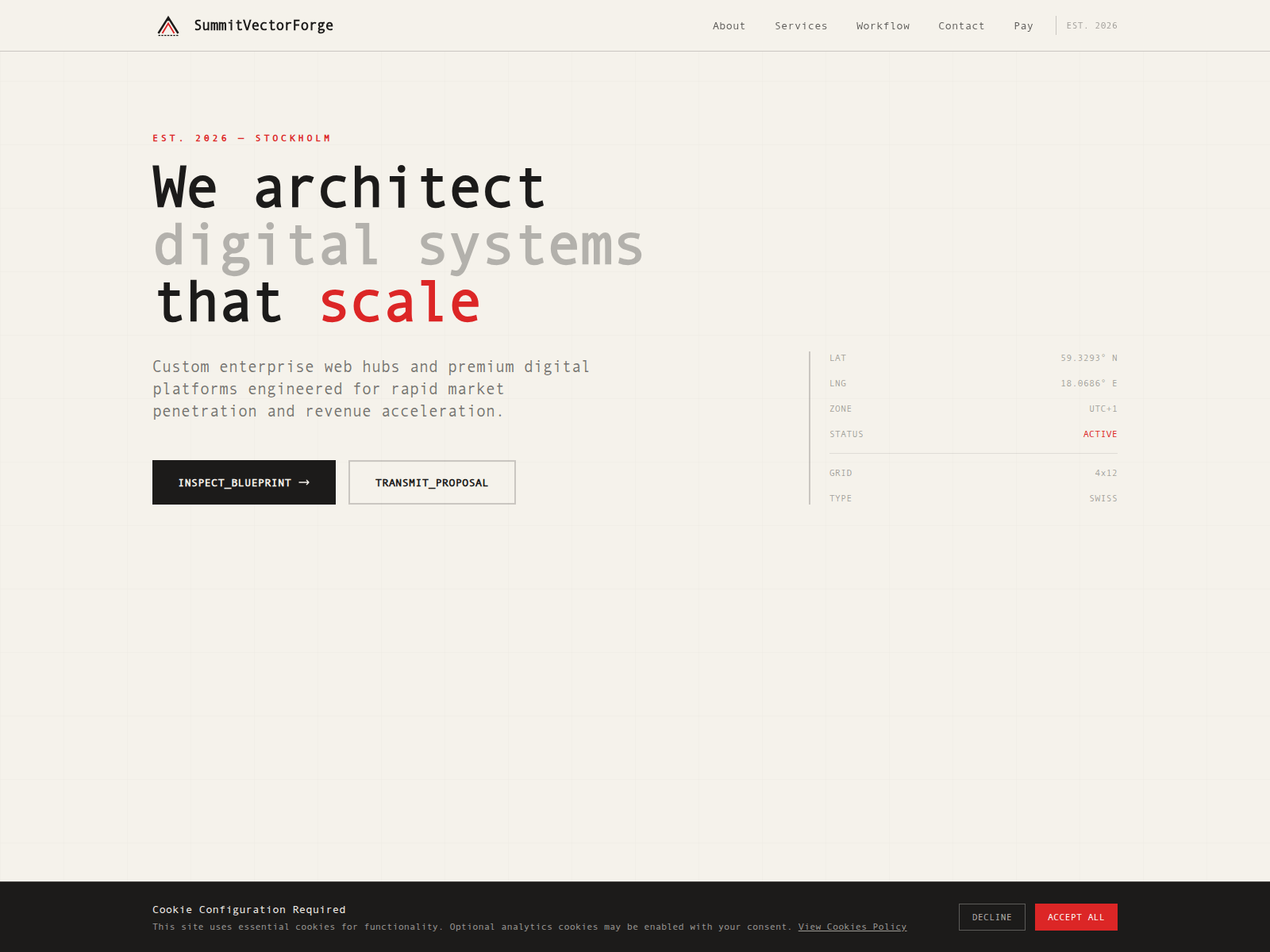 Screenshot of summitvectorforge.com