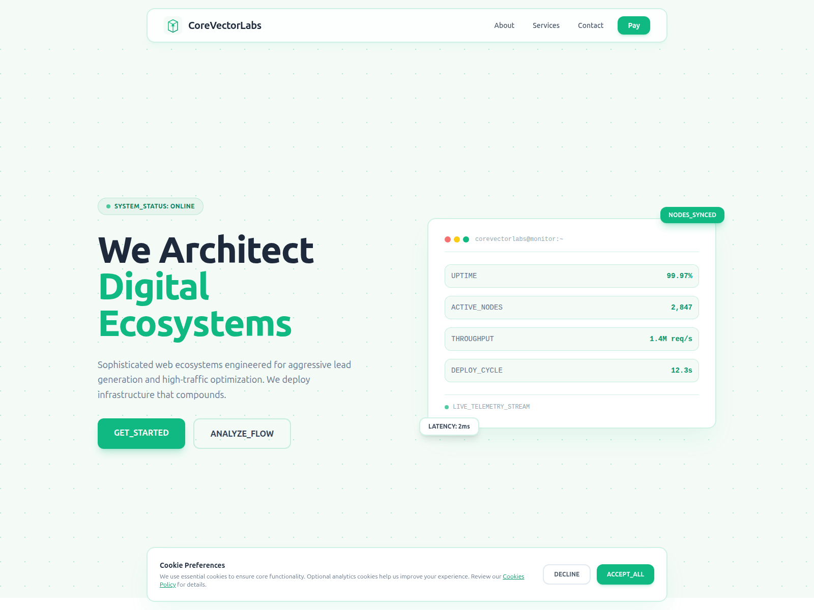 Screenshot of corevectorlabs.com