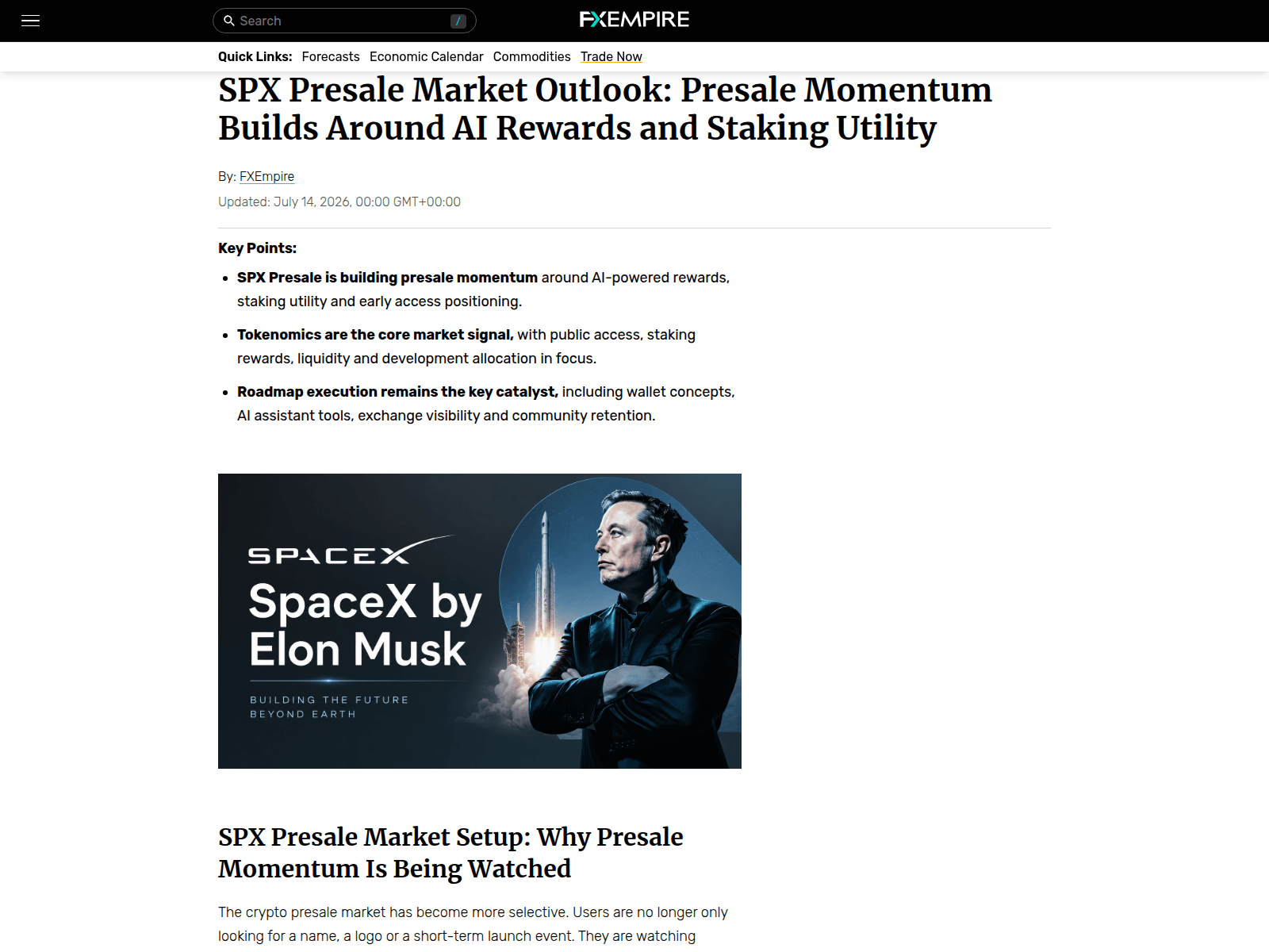 Screenshot of spxpresale-fxempire.com