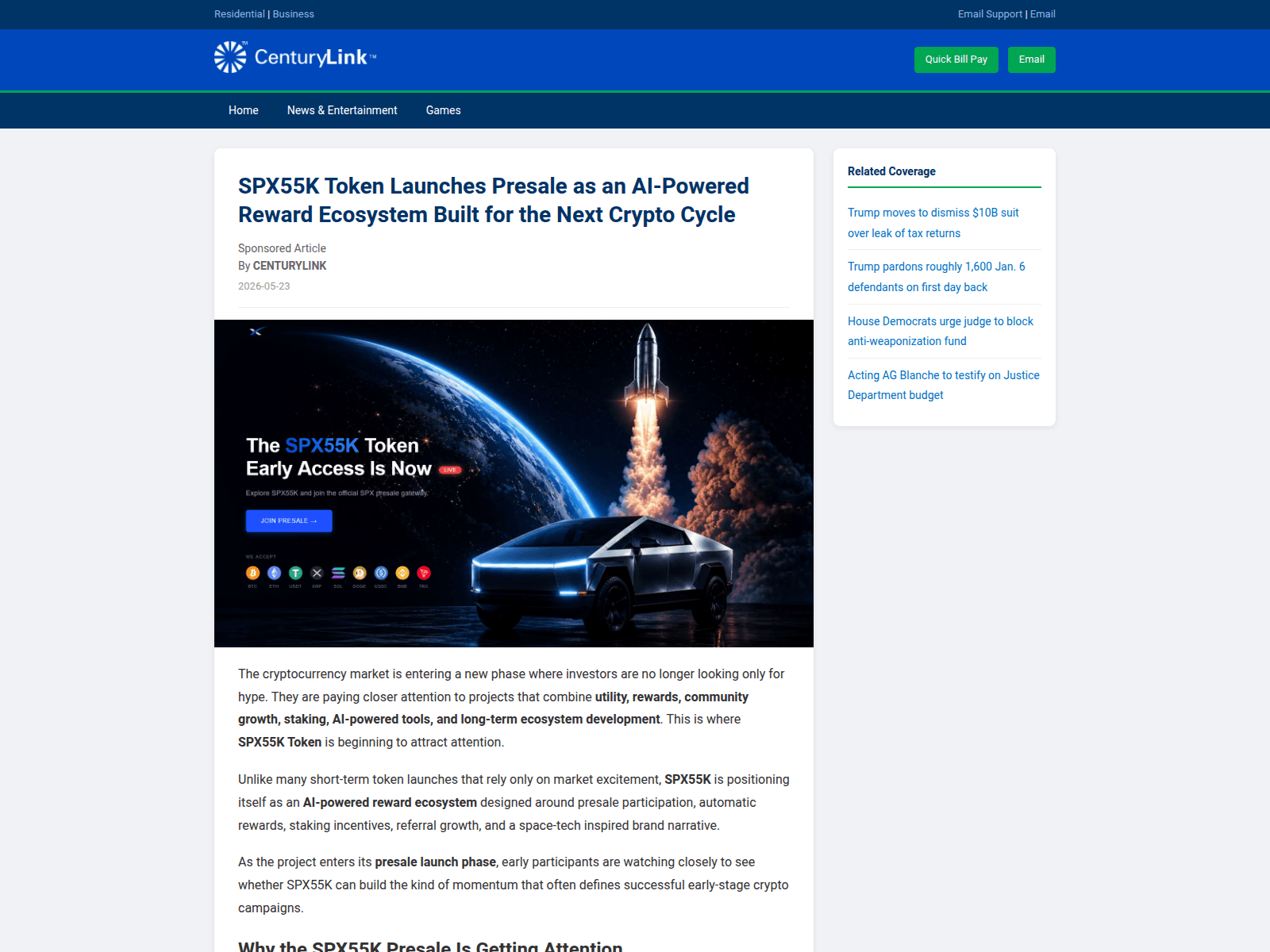 Screenshot of spx21k-centurylink.com