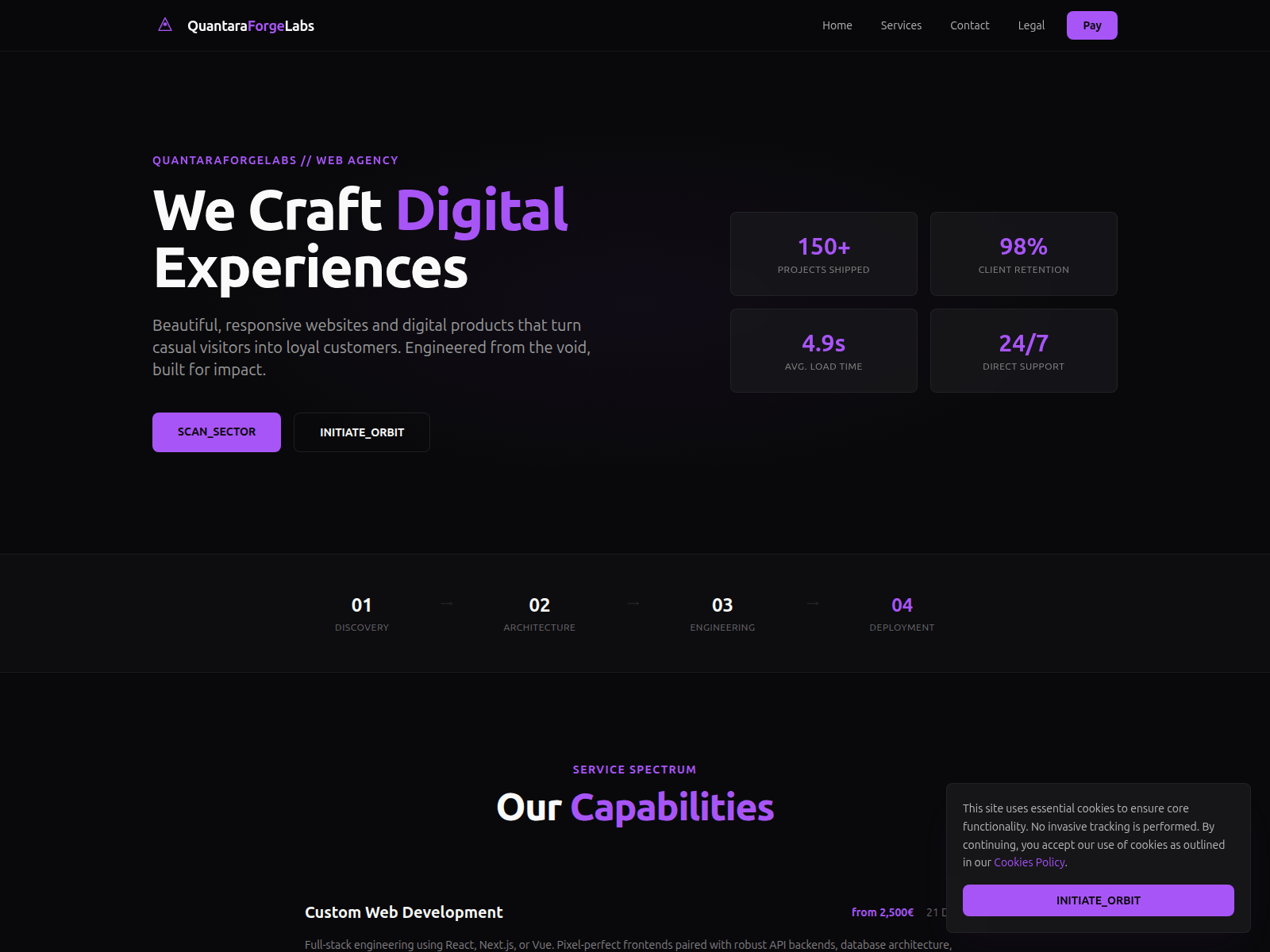 Screenshot of quantaraforgelabs.com