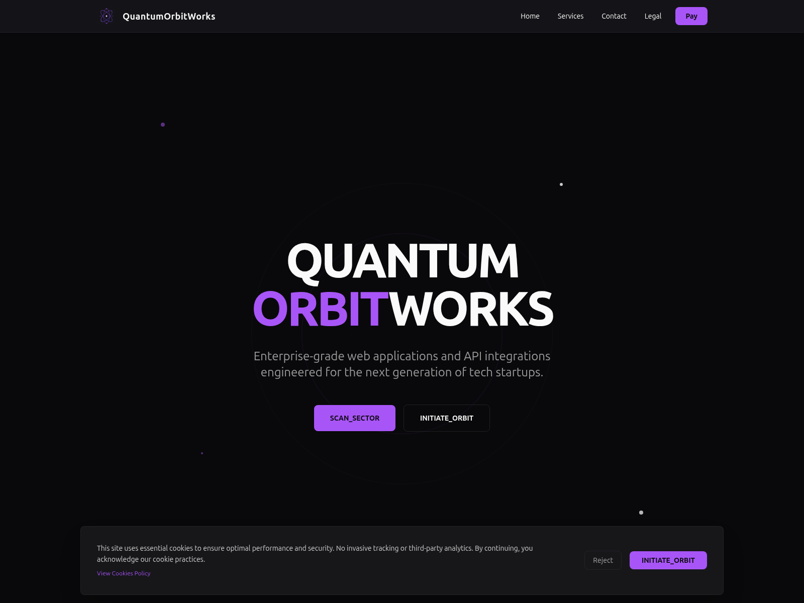 Screenshot of quantumorbitworks.com