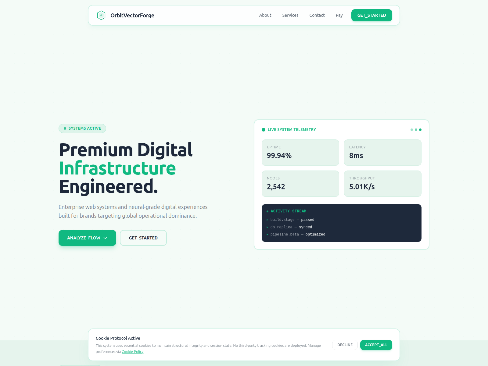 Screenshot of orbitvectorforge.com